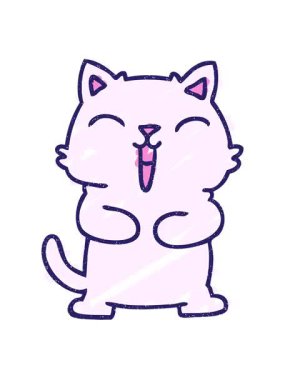 Şirin Kedi Tebeşiri Çiziminin pixelize etkisi