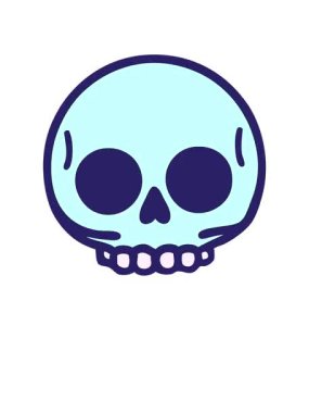 Dövmenin canlandırmasını geleneksel bir kafatası karalaması şeklinde kaldırın ve yüzdürün.