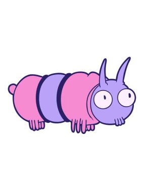 Tatlı bir çizgi film böceğinin hareketli animasyonunu oynat