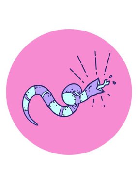 tıslayan yılan dövmesinin animasyonunu durdurup salla