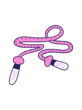 İp atlama çizgi filminin dönen hareket animasyonu