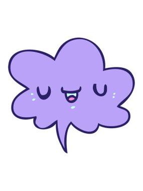 Mutlu çizgi film suratını konuşma baloncuğuyla salla ve durdur