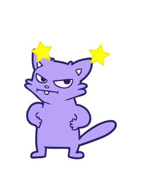 dönen yıldızların çizgi filmlerdeki rahatsız kedi animasyonları