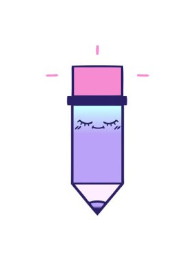 Eğlenceli bir kalemin karikatürünün efekt canlandırmasını görüntüle