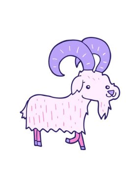 Çizgi film keçi tasarımının basınçlı animasyonu