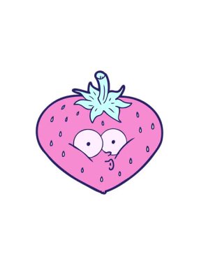 karikatür çilek tasarımının radyoaktif parlayan animasyonu