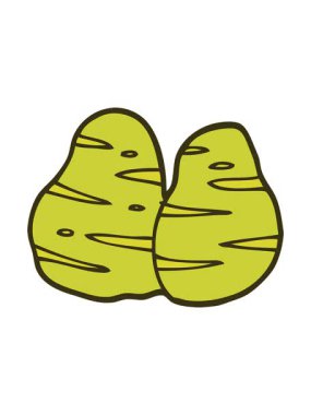 Çizgi film karikatür patateslerinin renk değişimi