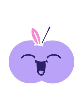 Elmanın düz renkli retro çizgi filminin titreşimli hareketi