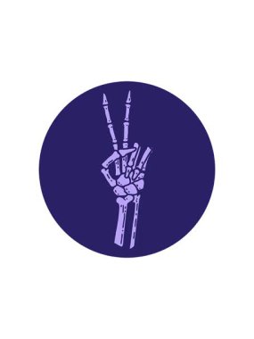 İskeletin radyoaktif ışıldayan animasyonu barış işareti veriyor