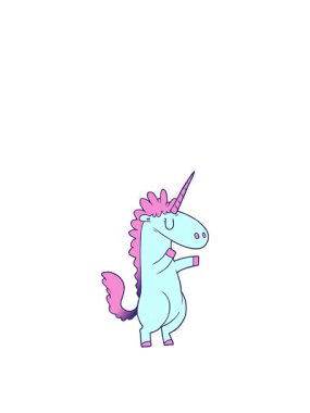 Tek boynuzlu at çiziminin zıplama hareketi animasyonu