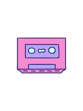 El çizimi bir retro kaset karalamalarının gösterişli satış animasyonları