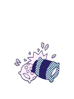 Kalk ve karikatür karalama yastıklarının animasyonunu uçur