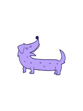 Bir köpeğin çizgi filminin hareketli animasyonu