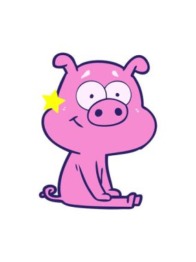 Parlayan yıldızlar çizgi filmdeki domuz oturuşunun animasyonunu etkiler.