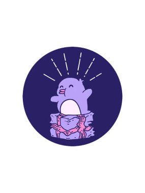 Dövme stili penguen simgesinin radyoaktif ışıldayan animasyonu