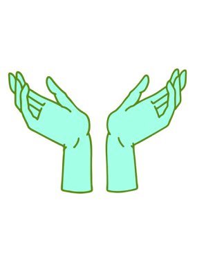 Parlak renkli açık ellerin ikonik dövme tarzının hareketli animasyonunu oynat