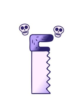 el animasyonu dönen kafatasları metal testerenin gradyan karikatür karikatürü