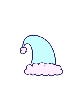 Bir karikatür Noel şapkasının radyoaktif ışıltılı animasyonu