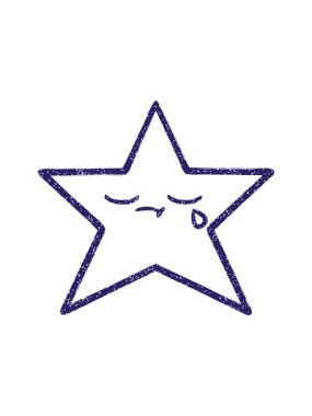 Ağlayan Yıldız Kömür Çiziminin basınçlı animasyonu