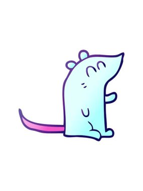 freehand çizilmiş çizgi film faresinin dönen hareket animasyonu