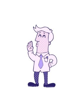 Çizgi film işadamının hareketli animasyonu