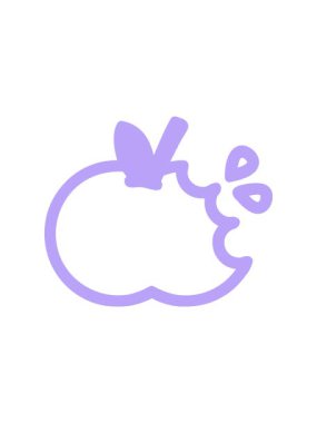 ısırılmış elma sembolü simgesinin dönen hareket canlandırması