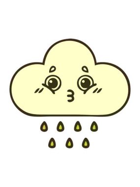 Bir bulutun çizgi filminin renk animasyonu değişiyor