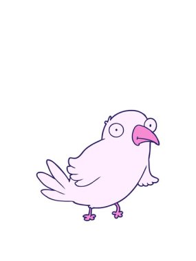 Sevimli bir kuş karakterinin animasyonunu genişletiyorum.