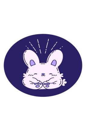 Dövme stili mutlu tavşanın hareketli animasyonu