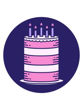 Doğum günü pastasının karalamalarının hareketli animasyonu