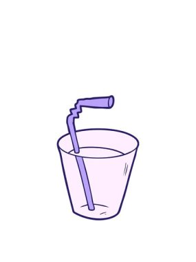 Çizgi film içkisinin samanla hareketli animasyonu