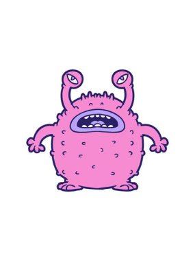 Huysuz çizgi film uzaylısının hareketli animasyonu