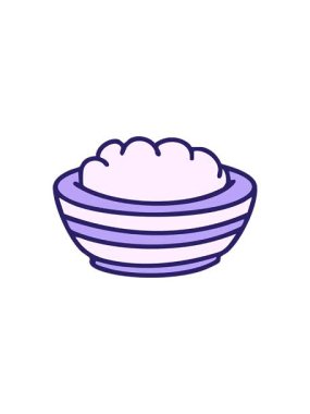 Brezilya geleneksel pirinç karikatürünün kase içinde parlayan radyoaktif animasyonu