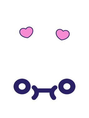 Kafası karışmış boş yüz simgesinin dönen kalp animasyonu