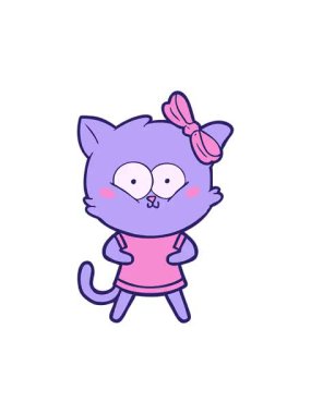 Çizgi film kedisi karakterinin pixelize etkisi