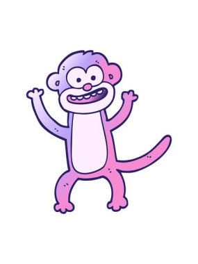 Vektör gradyan çizim çizgi maymun animasyonunu salla ve duraklat