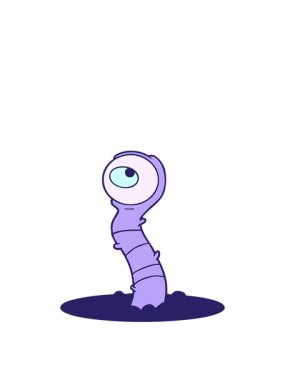 Çizgi film uzaylı bataklık canavarının animasyonunu genişletiyorum.