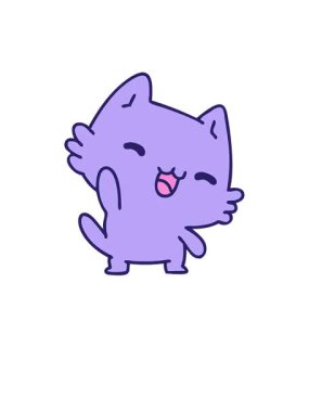 Sevimli, mutlu bir kedinin çizgi filminin canlandırması