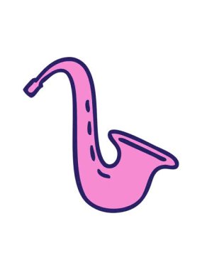 Müzikal saksafonun retro grunge dokusunun titreyen hareketli animasyonu