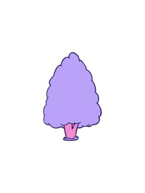 Çizgi film uzun ağacın yıldız patlaması etkisi animasyonu