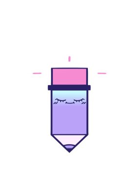 Eğlenceli bir kalemin çizgi filminin hareketli animasyonu