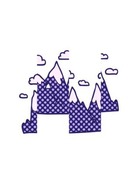 Karikatür karalama dağ aralığının bölünen hareket animasyonu