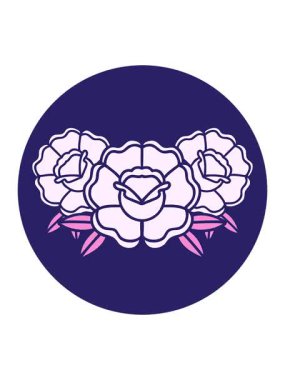 Bir buket çiçeğin dövme stili görüntüsünün basınçlı canlandırması