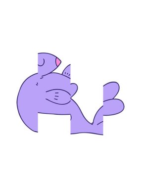 El çizimi tuhaf karikatür mührünün bölünme hareketi animasyonu