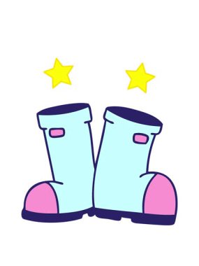 Çizmeli Wellington çizmelerinin dönen yıldız animasyonu