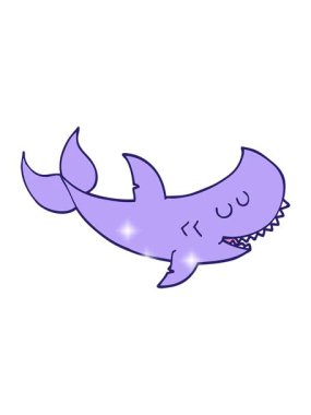 Çizgi film köpekbalığının ışıltı etkisi