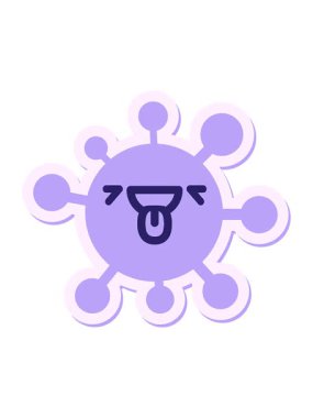 Titrek hareketli mutlu soluyan virüs etiketi.