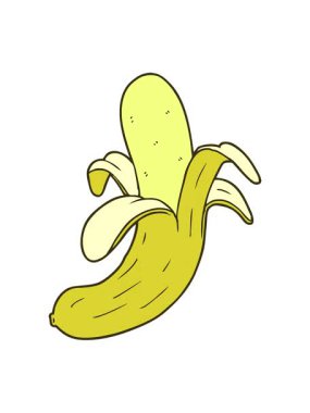 Çizgi film muz tasarımının renk canlandırması