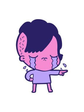 Çizgi film karakteri ağlayan kızı suçlamanın baskısı.