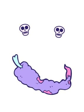 karikatür kırmızı biberin kafatası animasyonu